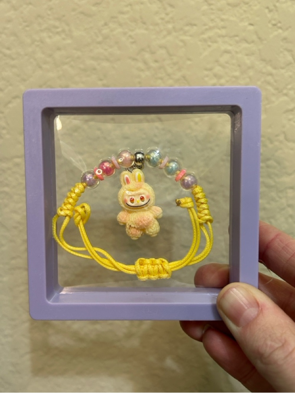 Labubu Little Monster Beaded Adjustable Woven Bracelet - Yellow New